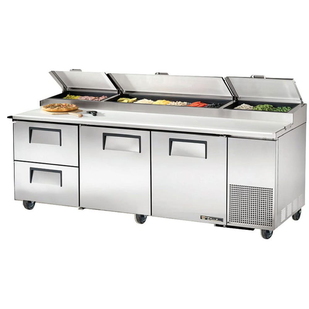 598-TPP93D2 93" Pizza Prep Table w/ Refrigerated Base, 115v