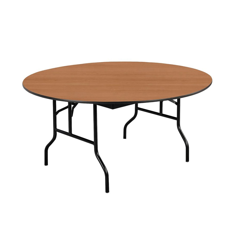 Midwest Folding Products R60EF 60" EF Series Round Folding Table w/ Walnut Laminate Top, 30"H