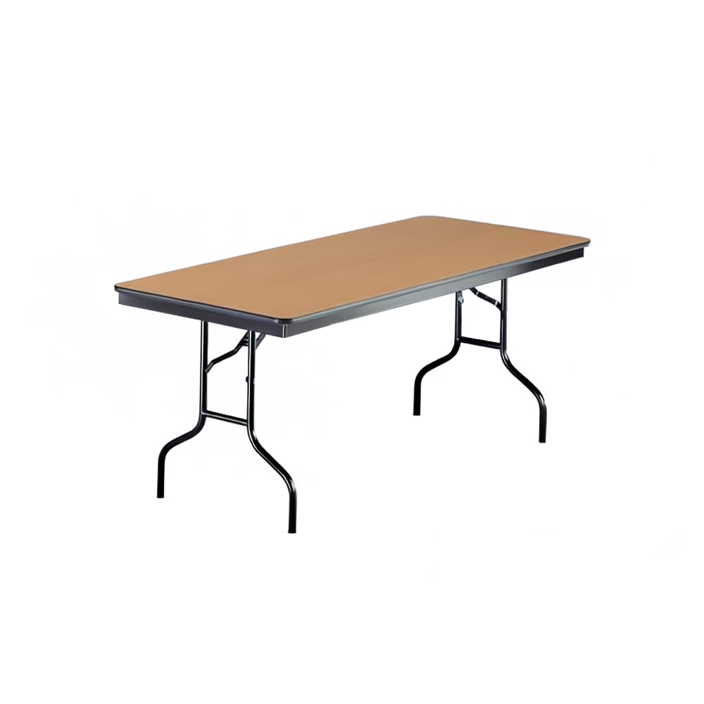 Midwest Folding Products 630EF 72" EF Series Rectangular Folding Table w/ Walnut Laminate Top, 30"H