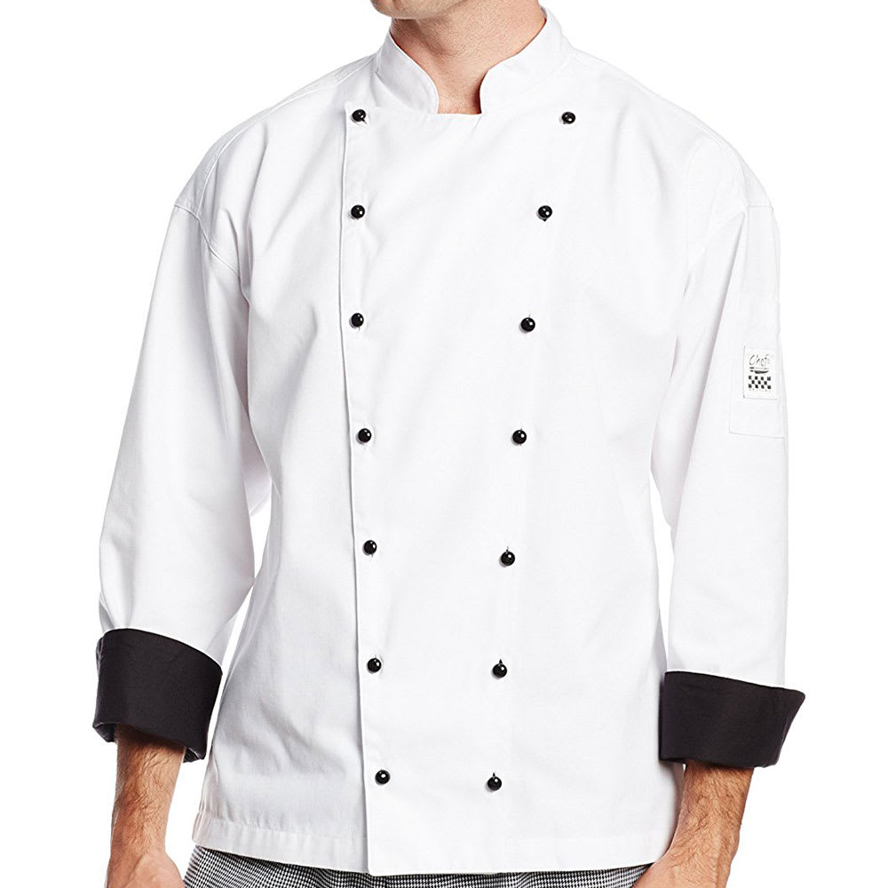 709-J013XL Chef's Jacket w/ Long Sleeves - Poly/Cotton, White, X-Large