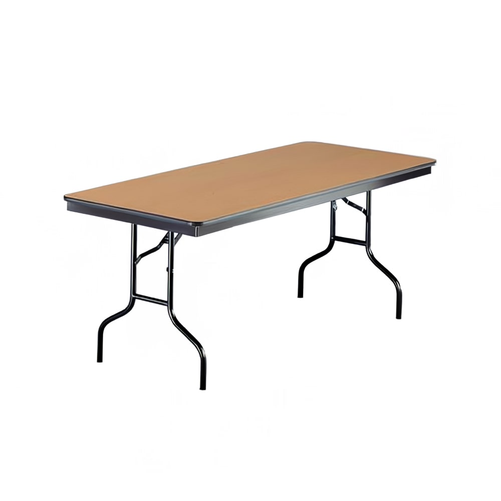 Midwest Folding Products 830EF 96" EF Series Rectangular Folding Table w/ Walnut Laminate Top, 30"H