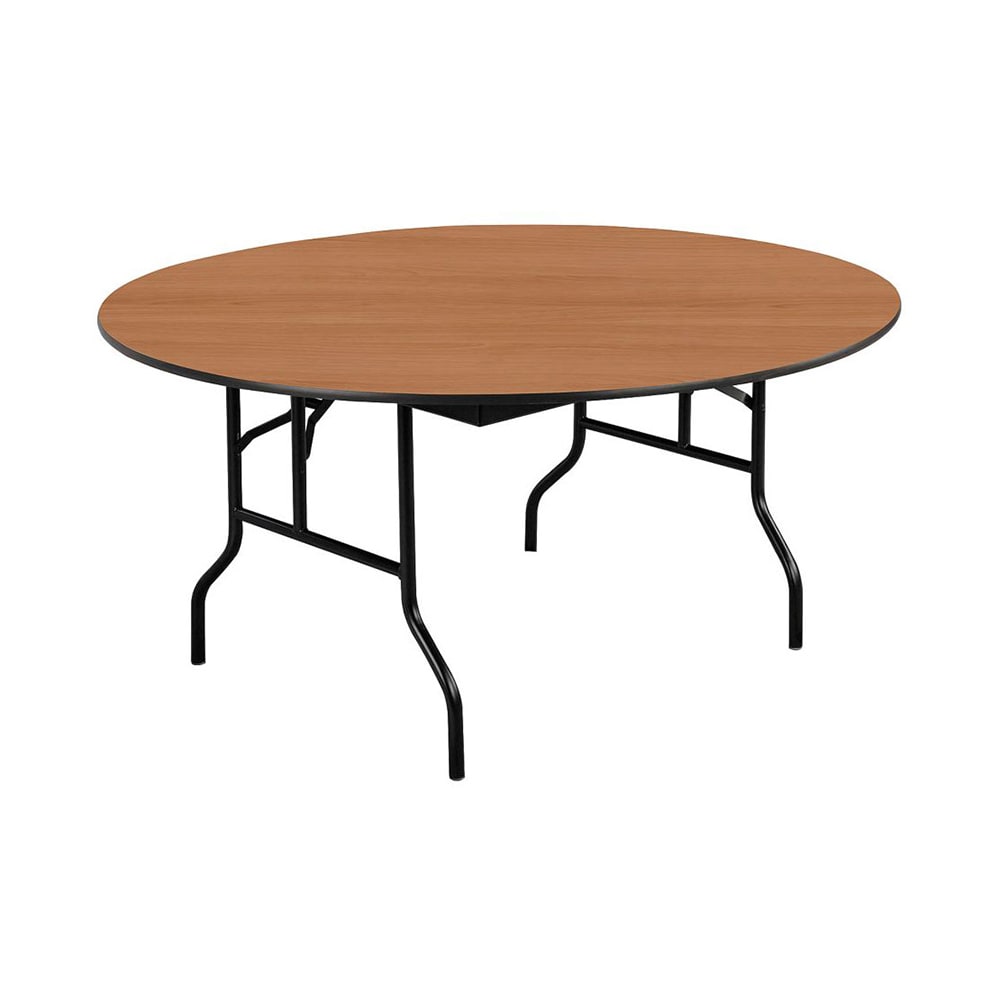 Midwest Folding Products R72EF 72" EF Series Round Folding Table w/ Walnut Laminate Top, 30"H