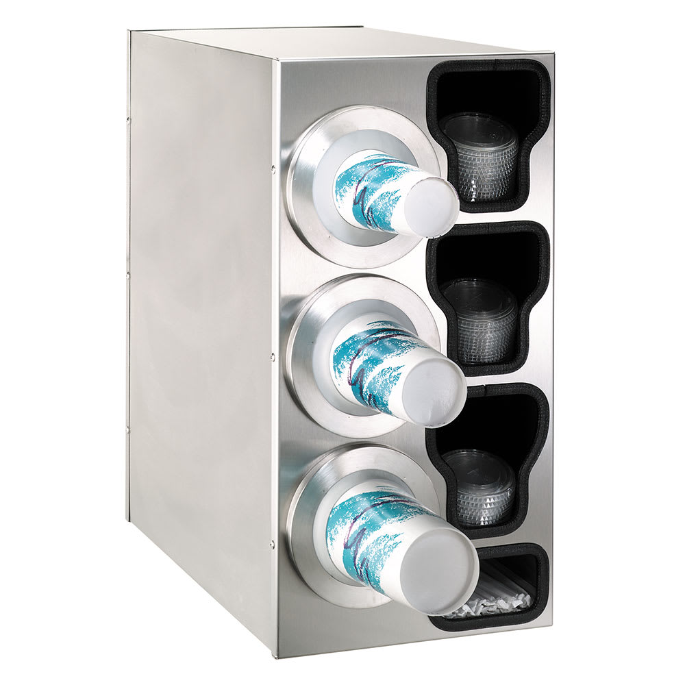 Dispense-Rite BFL-C-3LSS Cup & Lid Organizer, Cabinet, (7) Compartment, All Cup Types