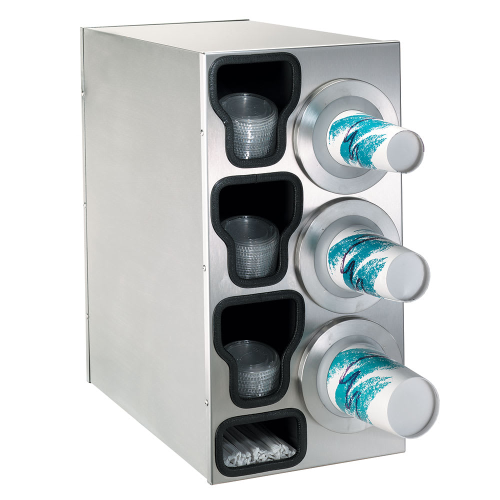 Dispense-Rite BFL-C-3RSS Cup & Lid Organizer, Cabinet, (7) Compartment, All Cup Types