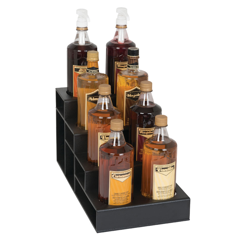 472-CTBH8BT 4 Tier Bottle Organizer w/ 8 Bottle Capacity - Polystyrene, Black