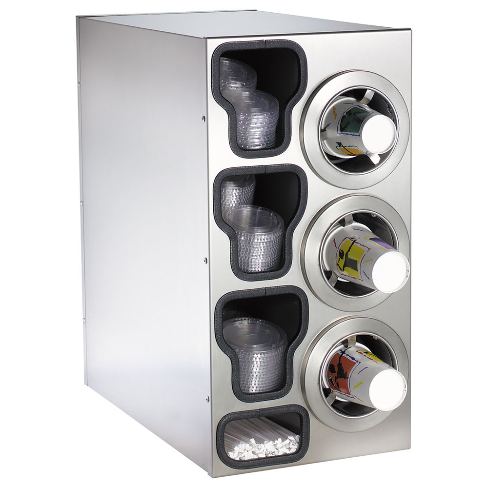 Dispense-Rite CTC-C-3RSS Cup & Lid Organizer, Cabinet, (7) Compartment, All Cup Types