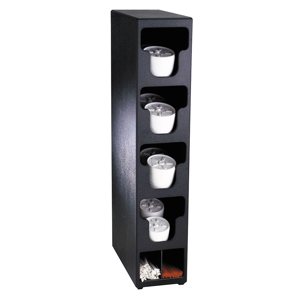 472-TLO4BT Lid & Straw Organizer, 4 Lid Sections, Black Polystyrene