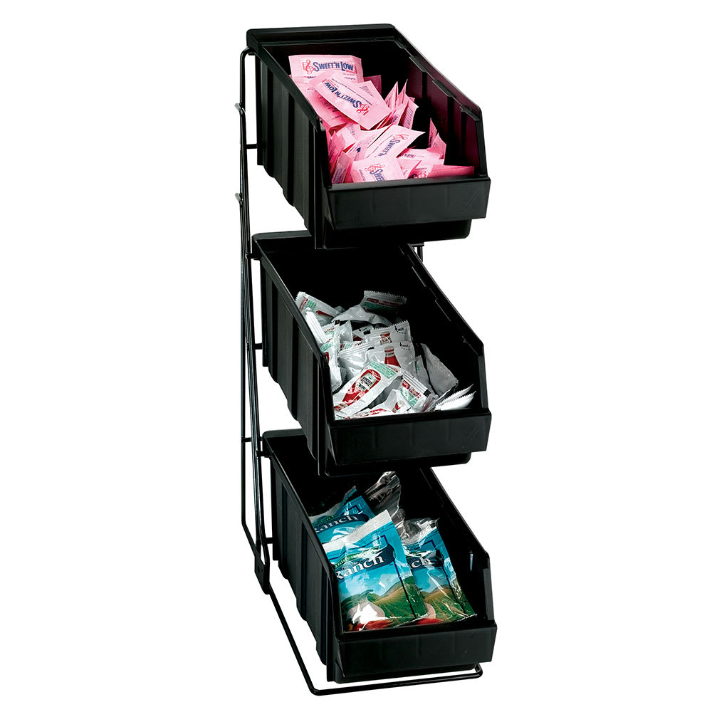 472-WRCOND3 Condiment Organizer w/ (3) Bins - Black