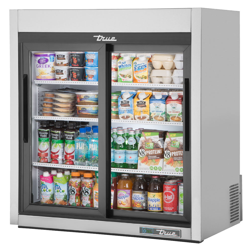 598-GDM09SQSHCLD 36" Countertop Refrigerator w/ Front Access - Sliding Doors, Stainless, 115...