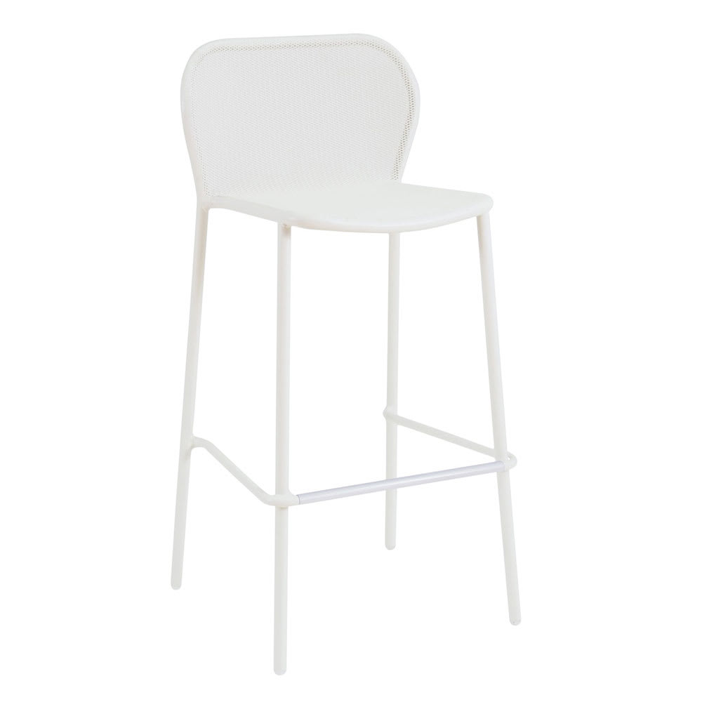185-52323 40 1/2" Darwin Barstool w/ Mesh Back & Seat - Steel, Antique White