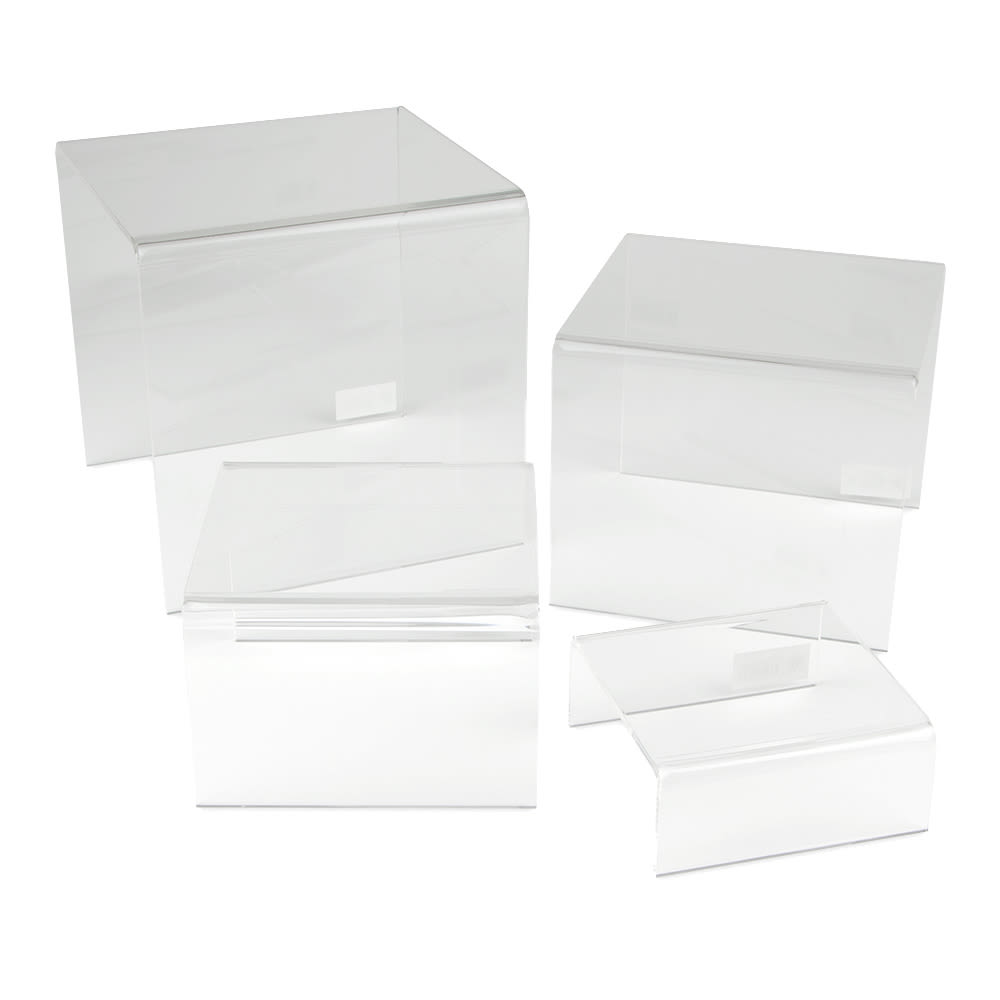 166-CRS1 4 Piece Riser Set, Clear/Acrylic