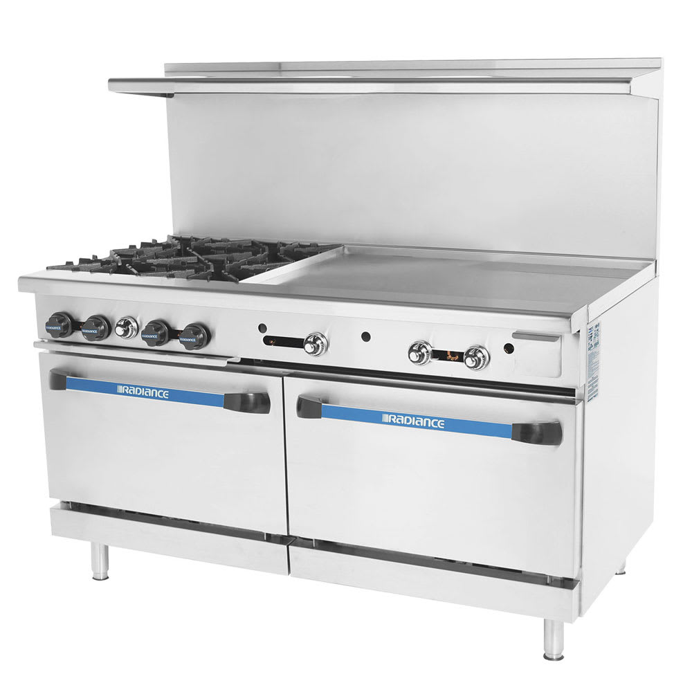083-TARG4B36GNG 60" 4 Burner Gas Range w/ Griddle & (2) Standard Saver Ovens, Natural Ga...