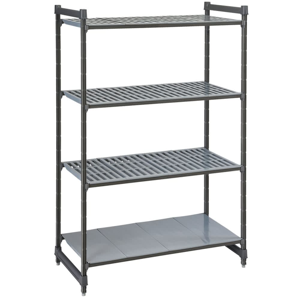 144-CBU213684VS4580 36" NSF 4-Tier Heavy-Duty Plastic Shelving Unit - Camshelving® Basics Pl...