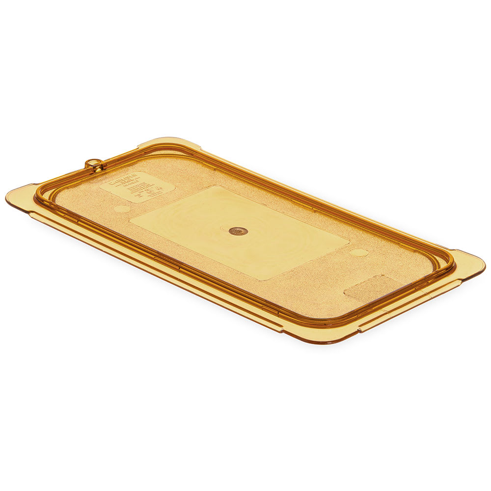 028-10476U13 Universal 1/3 Size High Heat Food Pan Lid - Flat, Amber