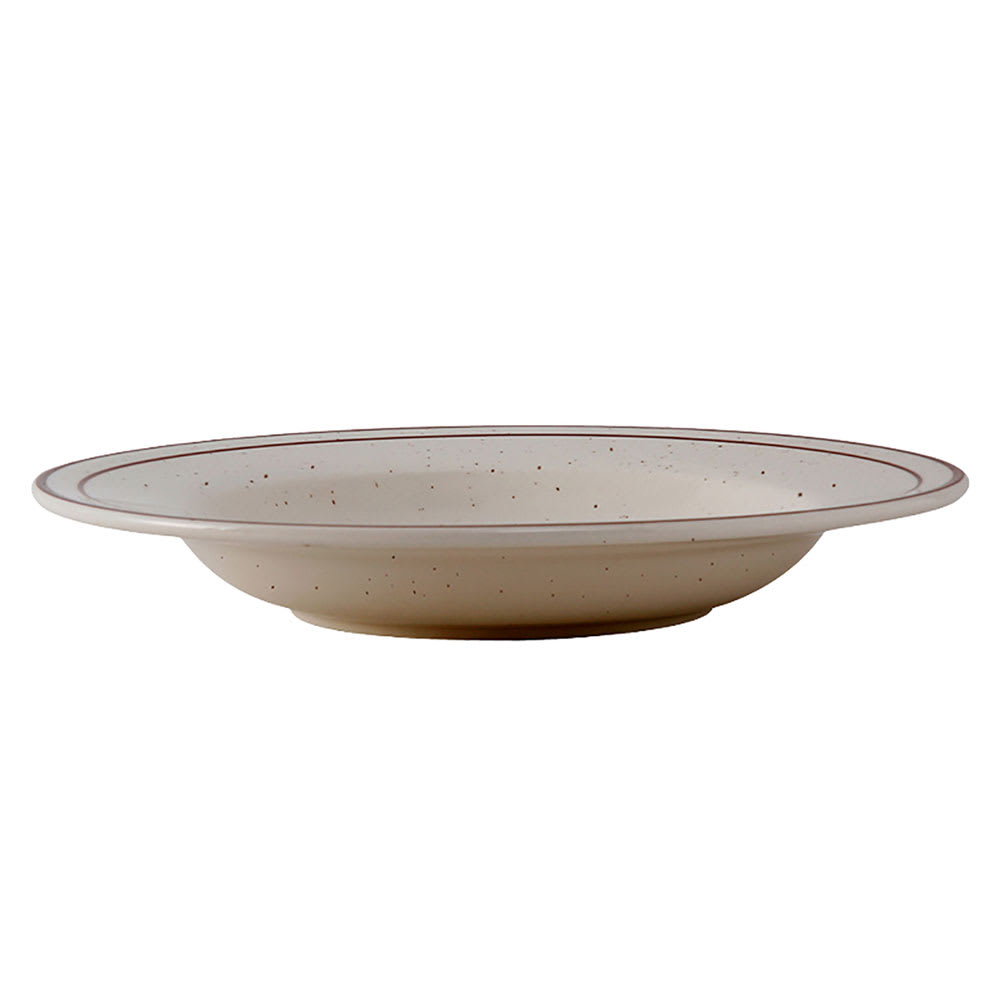 424-TBS003 8 3/4" Round Bahamas Soup Bowl - Speckled, (2) Brown Bands
