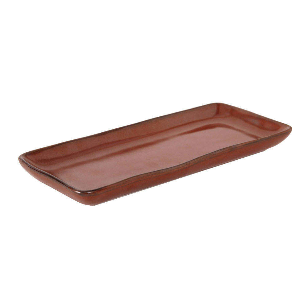 424-GAR550 11 5/8" x 5 1/8" Rectangular Artisan Tray - Ceramic, Red Rock