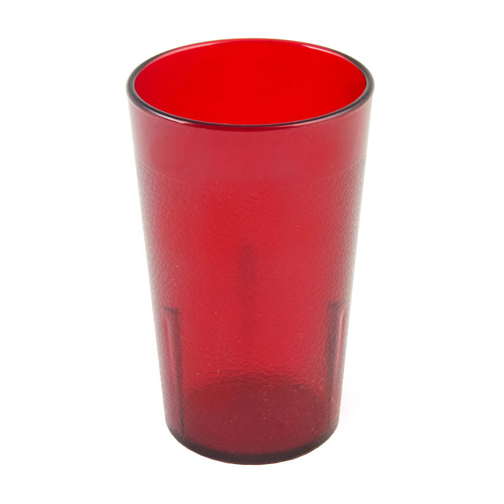 144-500P2156 5 1/5 oz Ruby Red Textured Plastic Tumbler