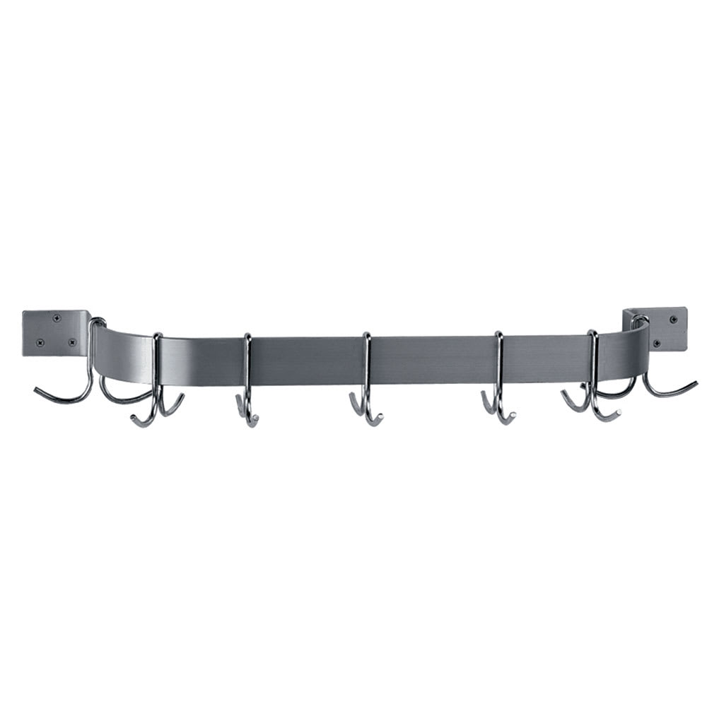 009-SW136 41" Wall-Mount Pot Rack w/ (6) Double Hooks, Stainless Steel