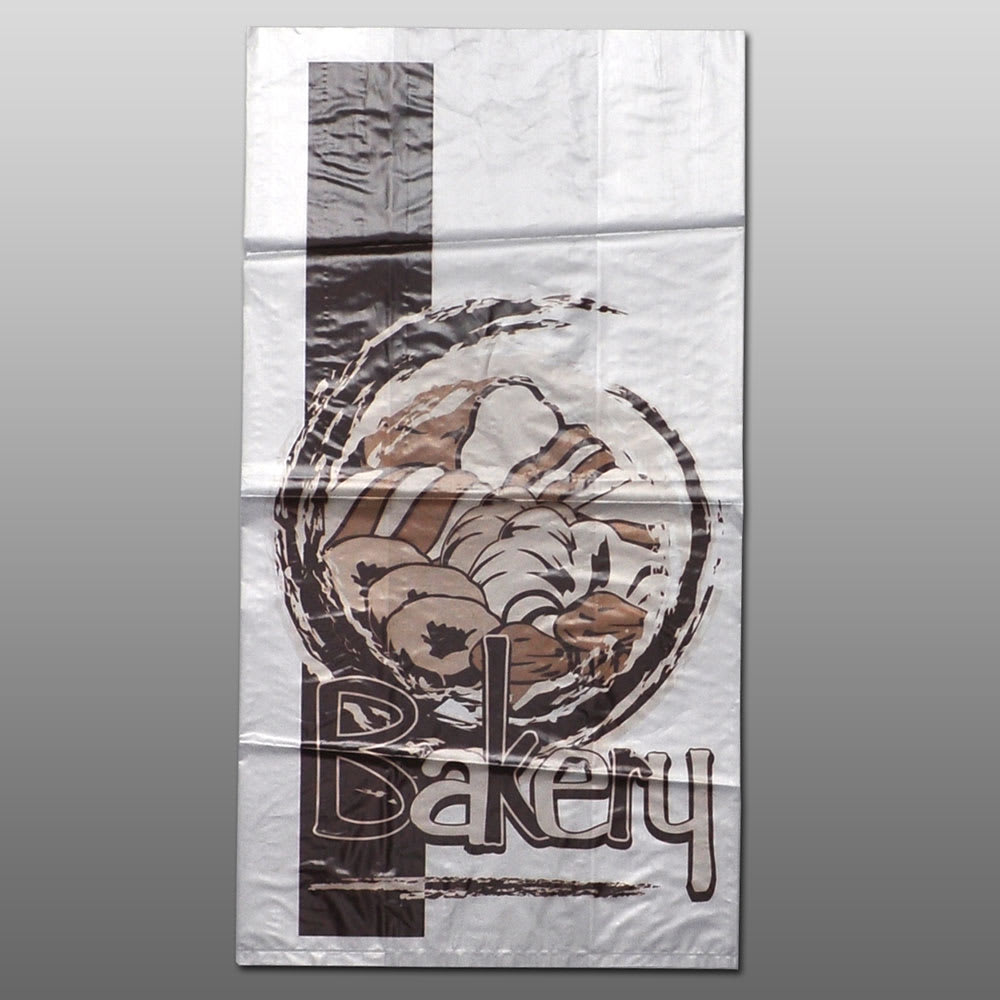 909-BK6412HIDP Printed Bakery Bag on Header Pack - 12" x 6" x 4", Poly