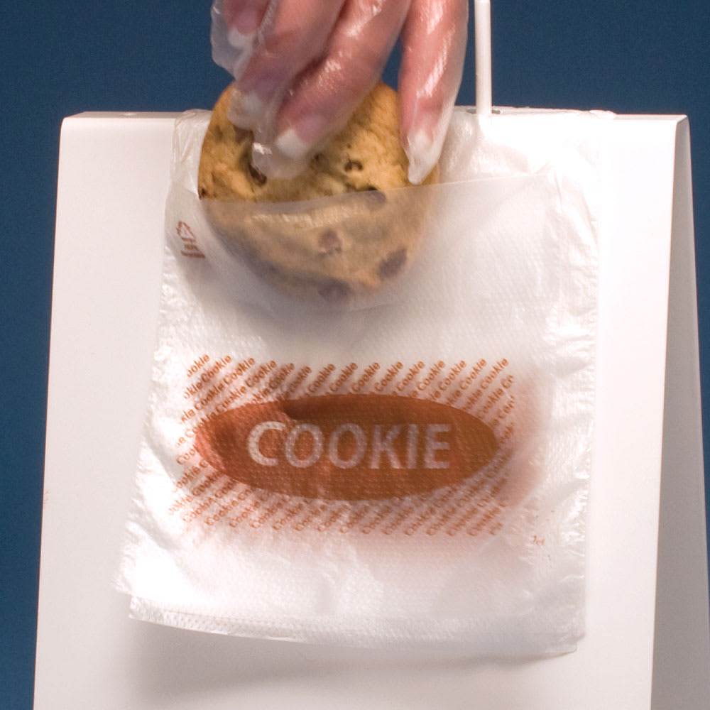909-DP5555PCK Flip Top Saddle Pack Printed Cookie Bag - 5 1/2" x 5 1/2", Poly