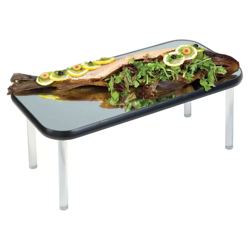 121-2265 Rectangular Rimless Mirror Tray w/ Clear Acrylic Legs, 16 x 32"