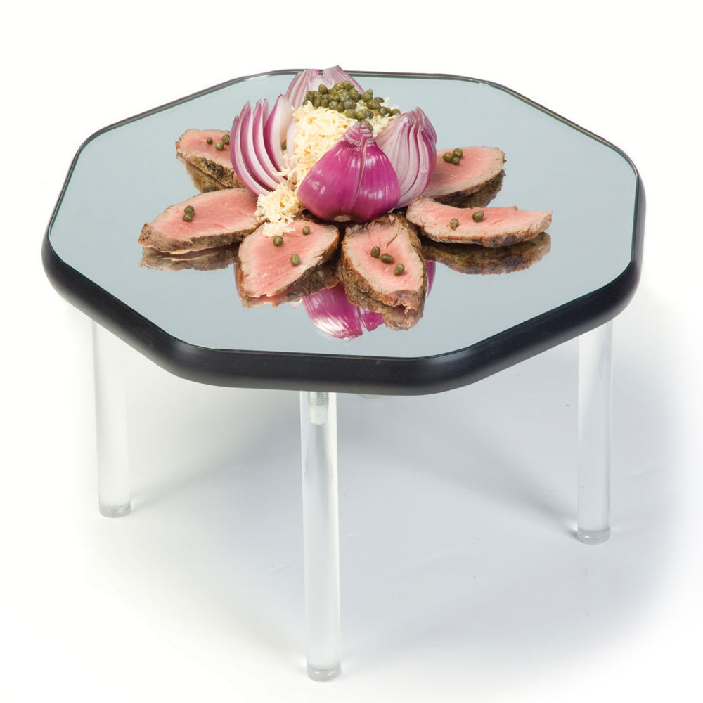 121-2279 22" Octagonal Mirror Tray w/ Wood Backing