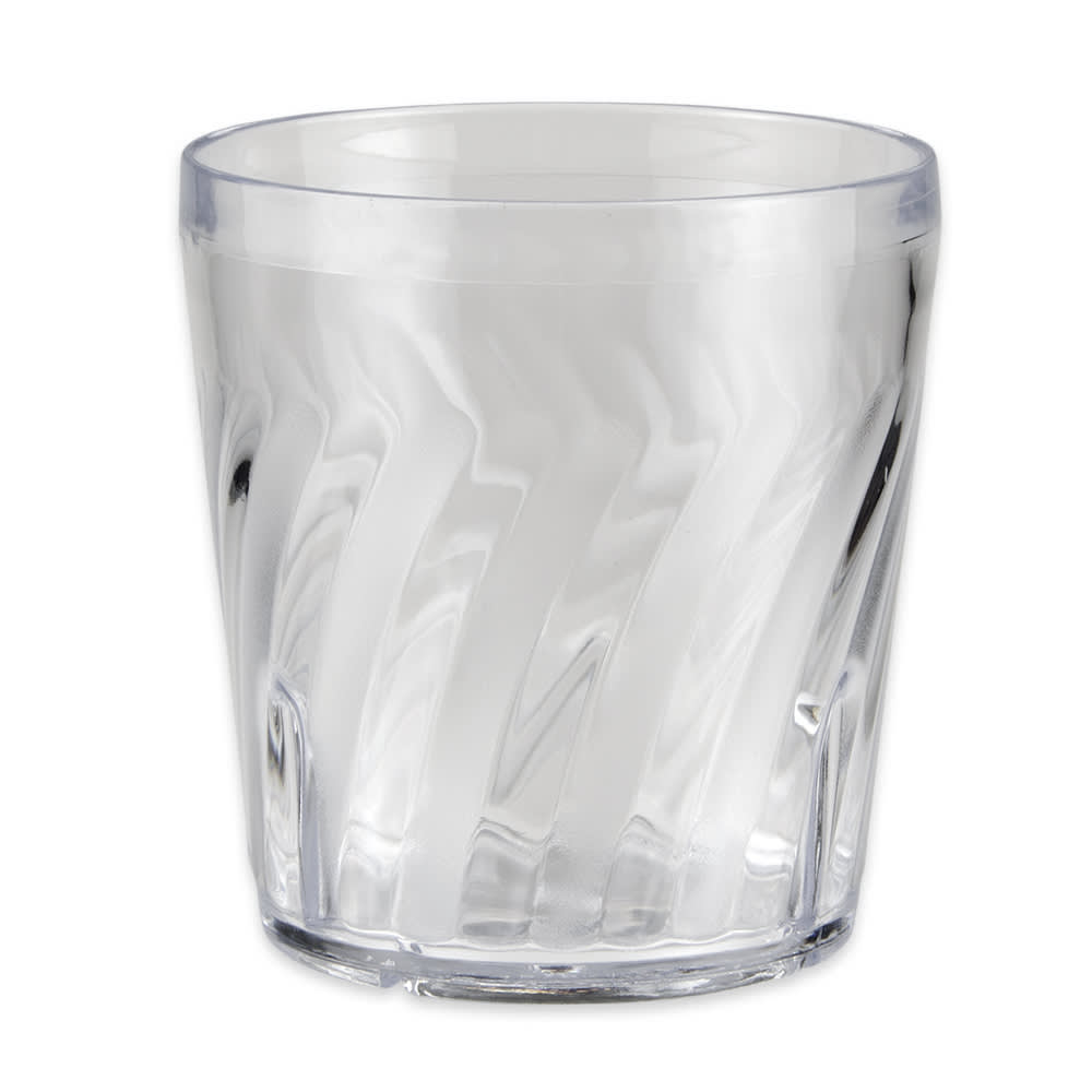 284-2209C 9 oz Clear Textured Plastic Rocks Tumbler