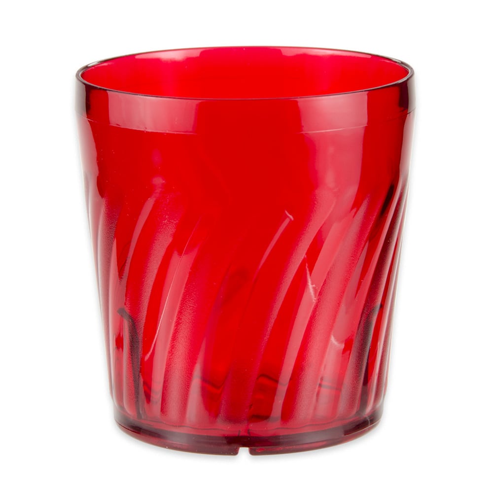 284-2209R 9 oz Red Textured Plastic Rocks Tumbler