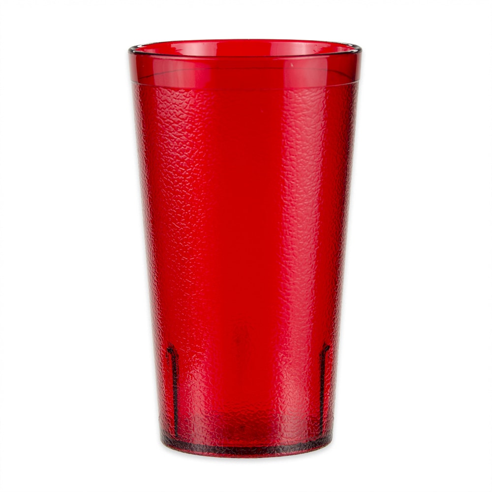 284-66126R 12 oz Red Textured Plastic Tumbler