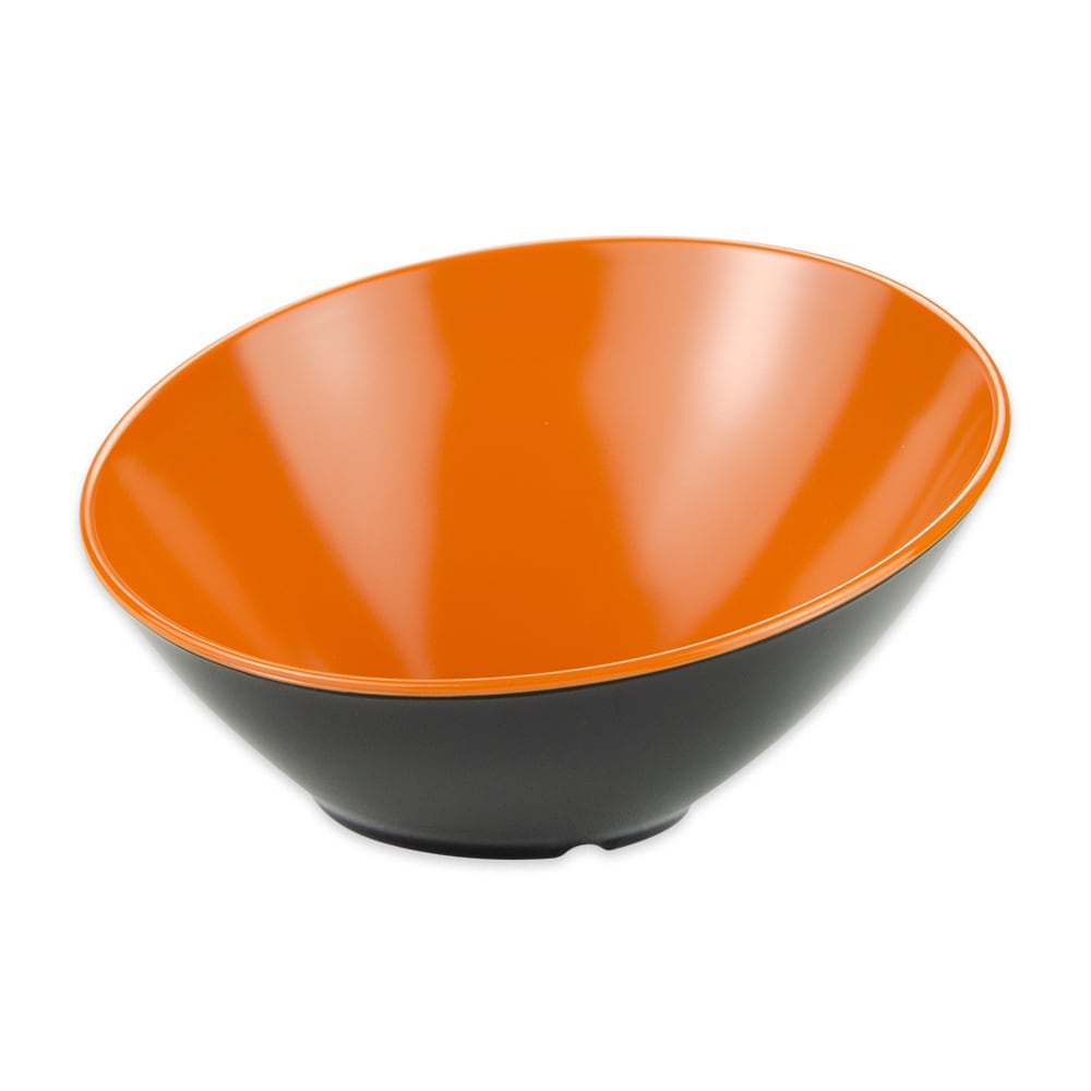 284-B788ORBK 16 oz Round Melamine Dessert Bowl, Orange/Black