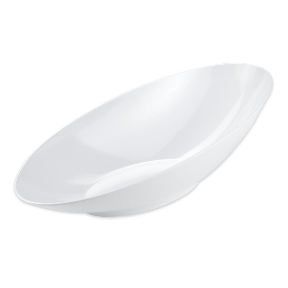 284-B798W 2 1/2 qt Oval Melamine Fruit Bowl, White