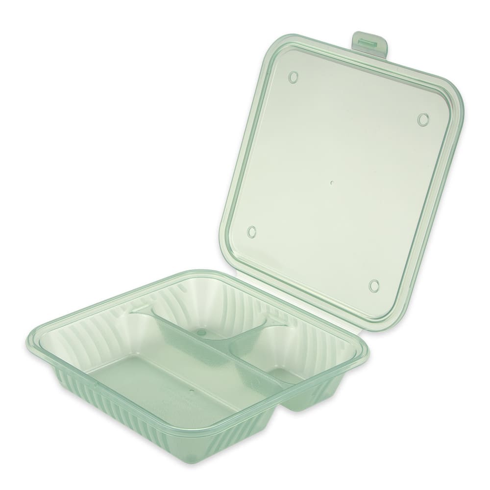 Disposable Bento Box PP 3 Compartment Food Containers With Lid