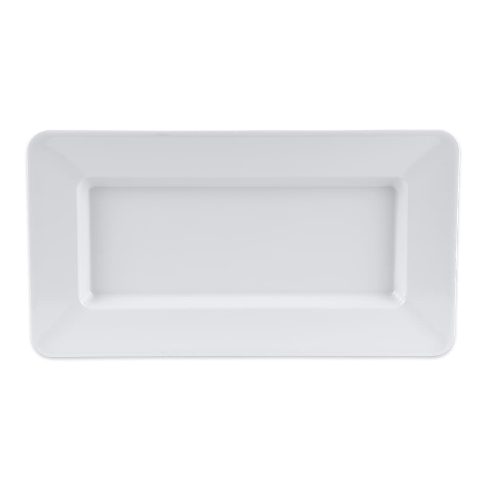 284-ML10W 15" x 8" Rectangular Milano Plate - Melamine, White