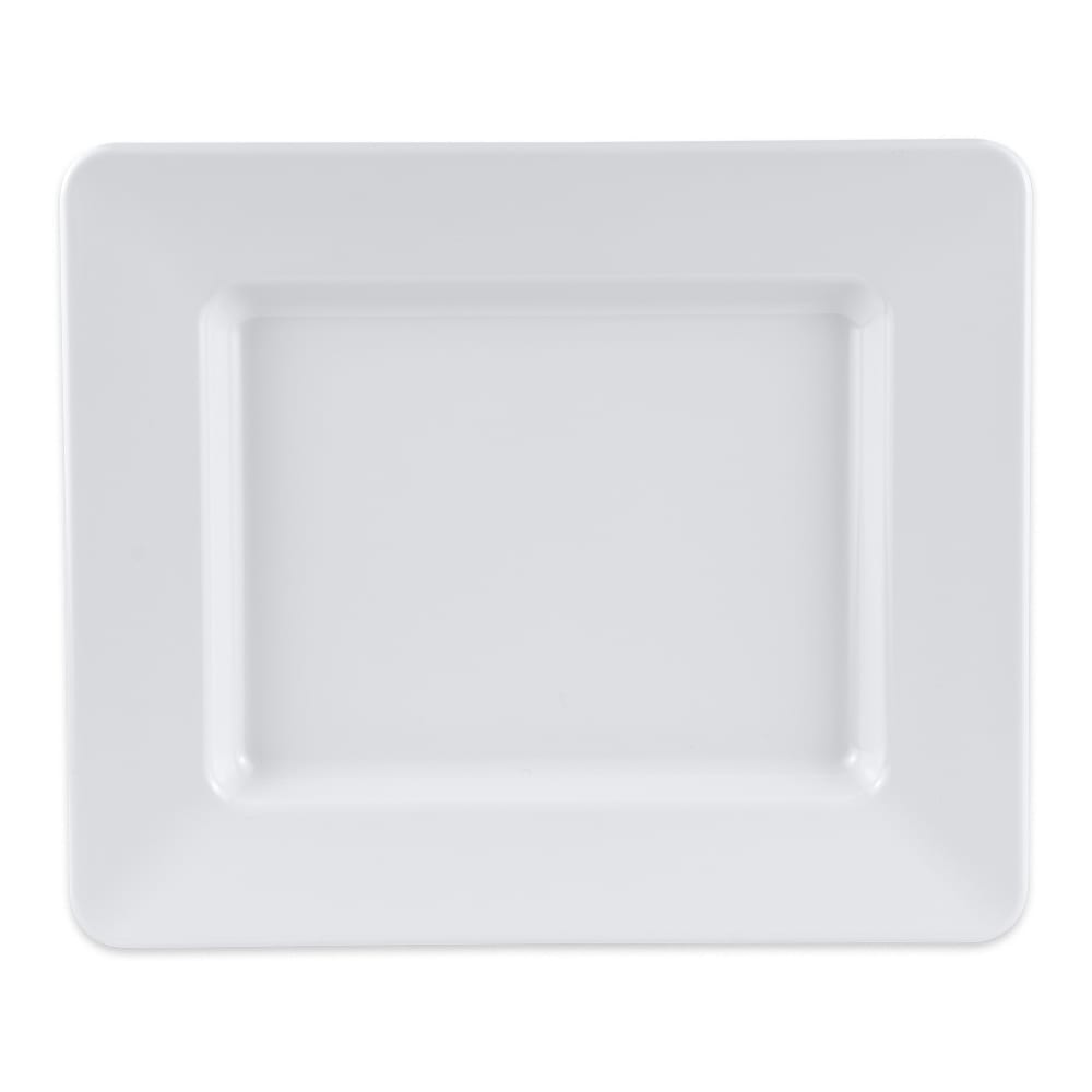 284-ML11W 12" x 10" Rectangular Milano Plate - Melamine, White