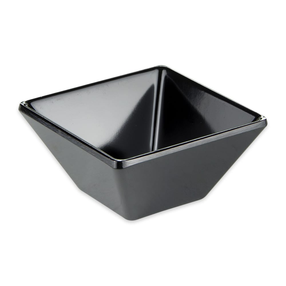 284-ML257BK 3" Square Sauce Bowl w/ 3 oz Capacity, Melamine, Black
