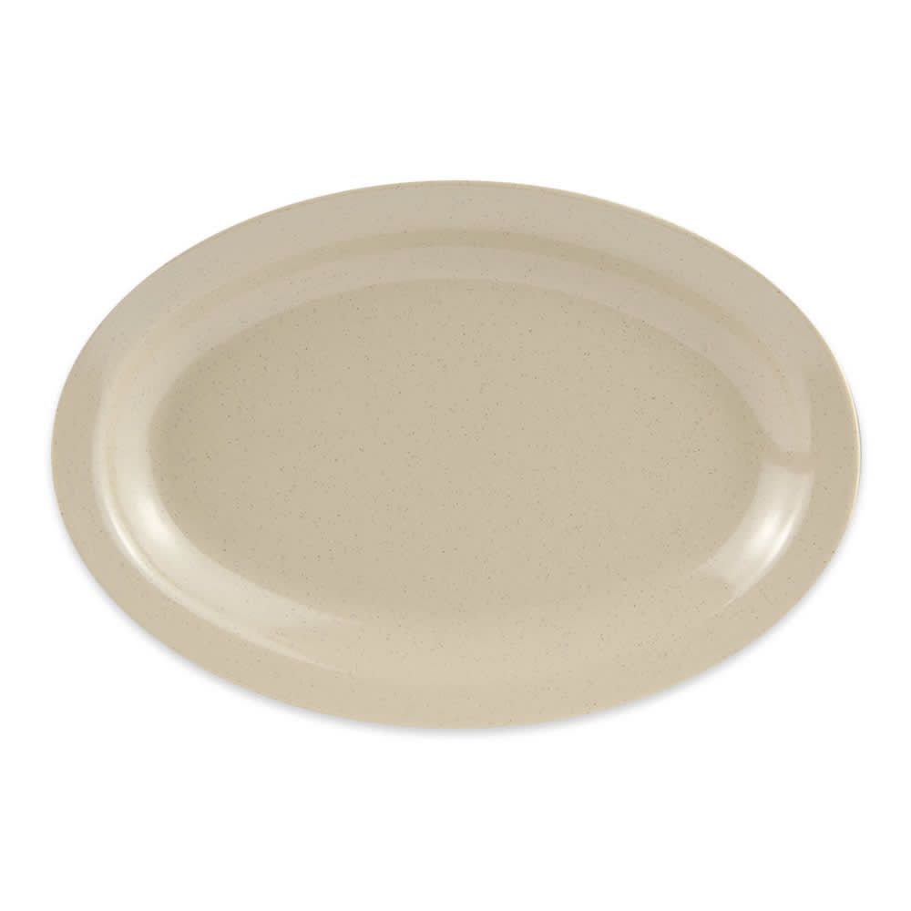 284-OP610S 10" x 6 3/4" Oval Supermel Platter - Melamine, Sandstone
