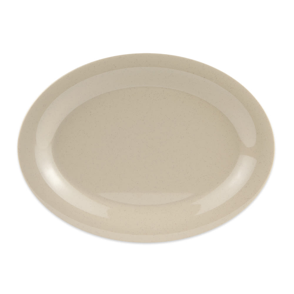 284-OP120S 12" x 9" Oval Tahoe Platter -  Melamine, Brown
