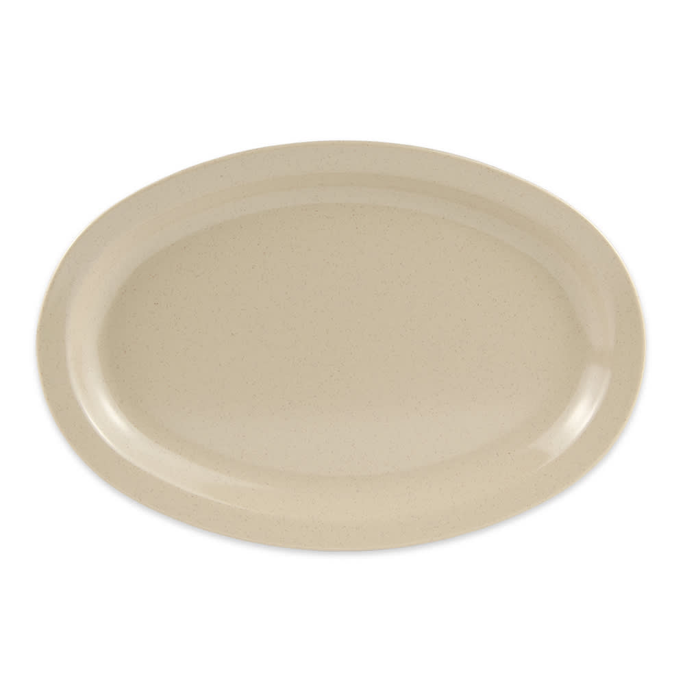 284-OP612S 11 3/4" x 8 1/4" Oval Supermel Platter - Melamine, Sandstone