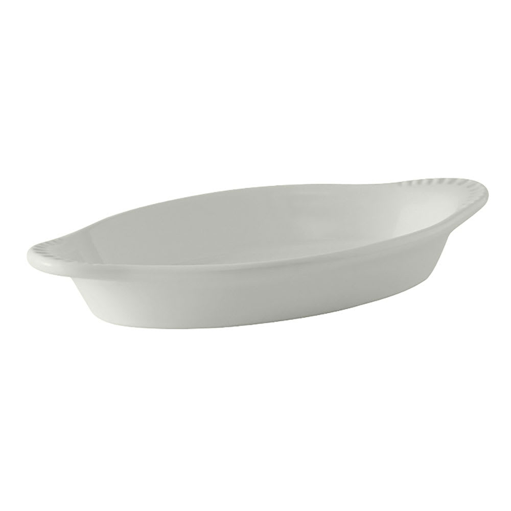 424-BWN080W 8 oz Oval Ceramic Welsh Rarebit, White