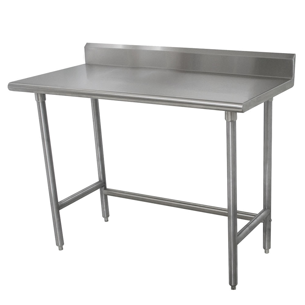 Advance Tabco TKLAG-242 24" 16 ga Work Table w/ Open Base & 430 Series Stainless Steel Top, 5" Backsplash