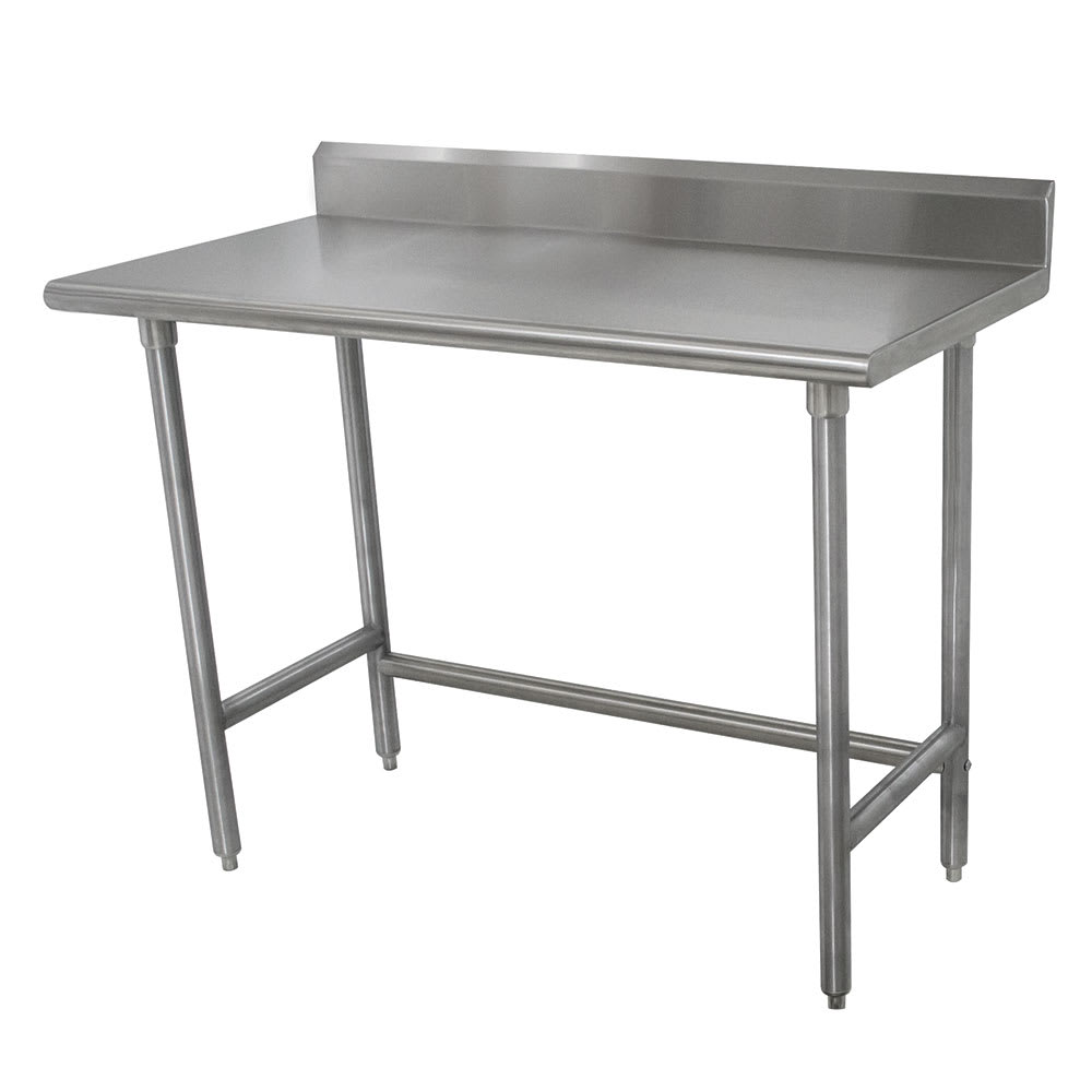 Advance Tabco TKSLAG-242 24" 16 ga Work Table w/ Open Base & 430 Series Stainless Steel Top, 5" Backsplash