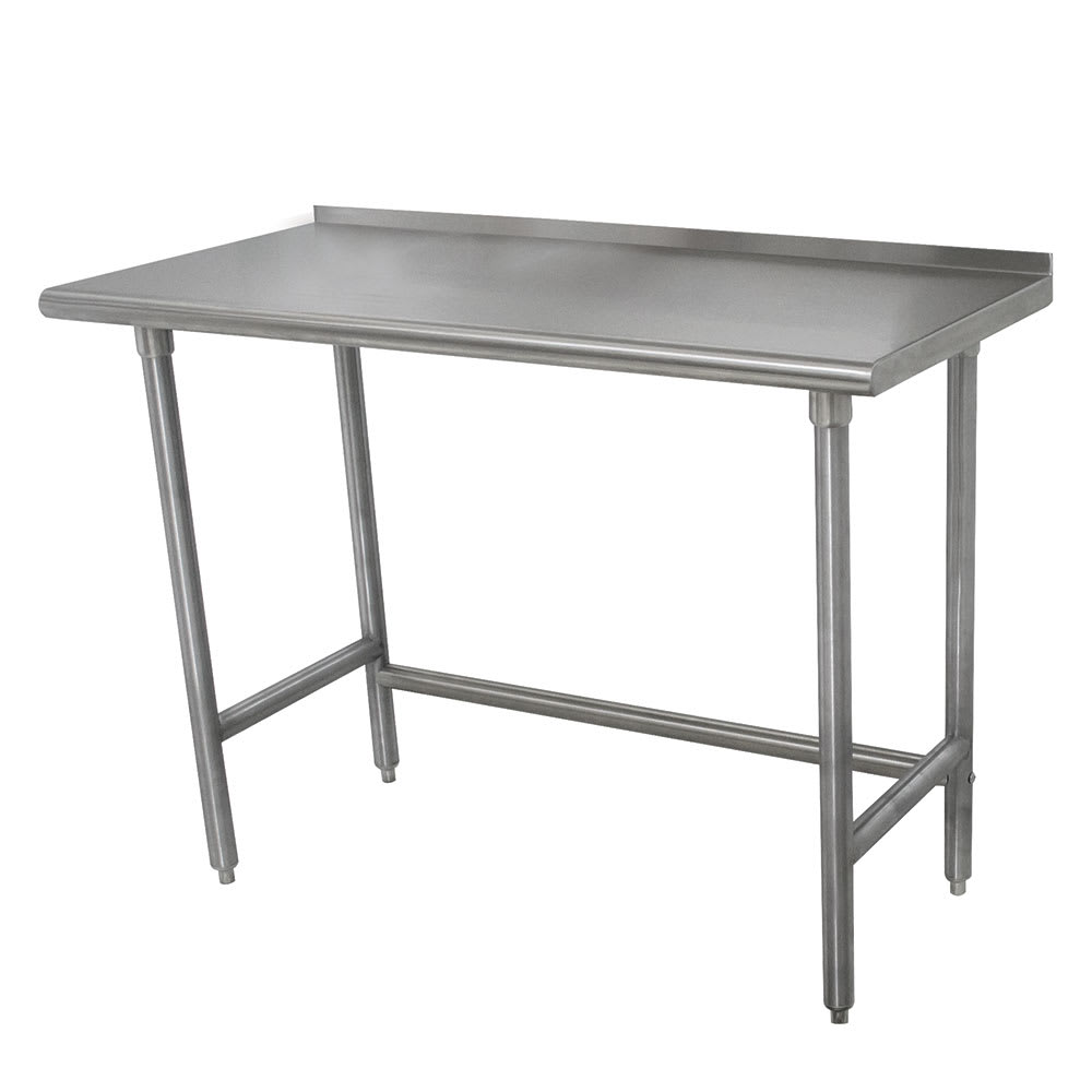 009-TSFLAG307X 84" 16 ga Work Table w/ Open Base & 430 Series Stainless Steel Top, 1 1/2...