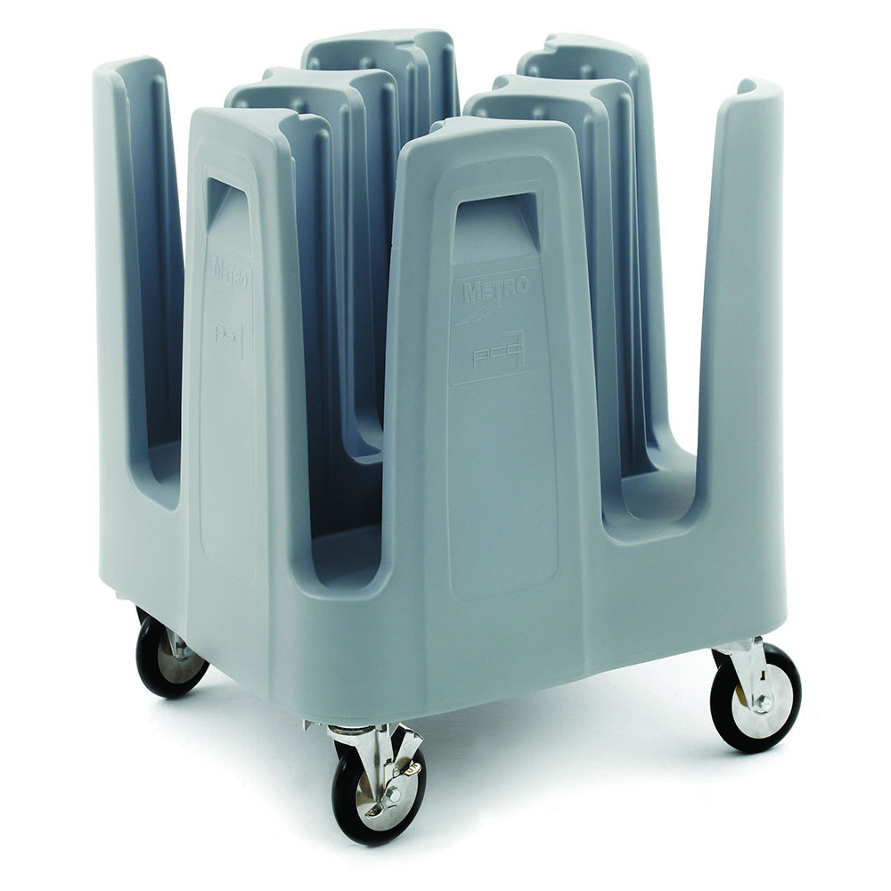 Metro PCD7 27 13/16" Mobile Dish Caddy w/ (9) Columns - Polymer, Aesthetic Blue