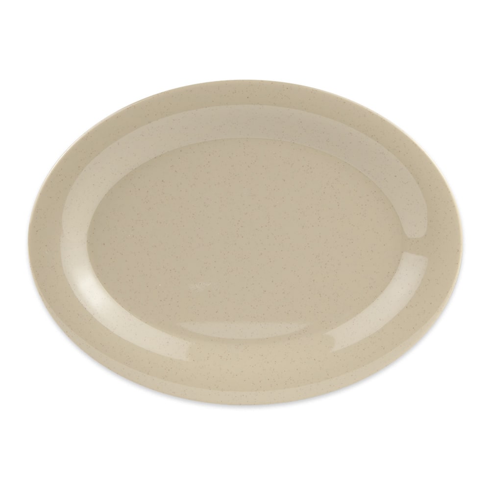 284-OP950S 9 3/4" x 7 1/4" Oval Tahoe Platter - Melamine, Sandstone