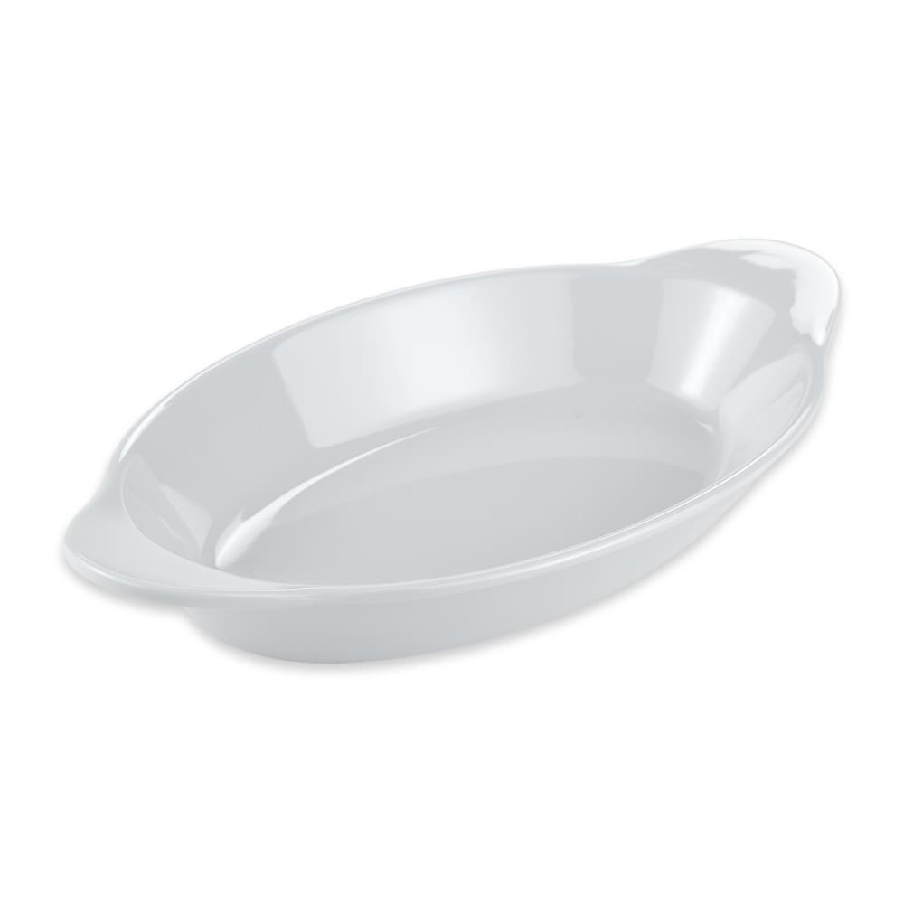 284-SD08W Oval Side Dish, 8 1/2" x 4 1/2", Melamine, White
