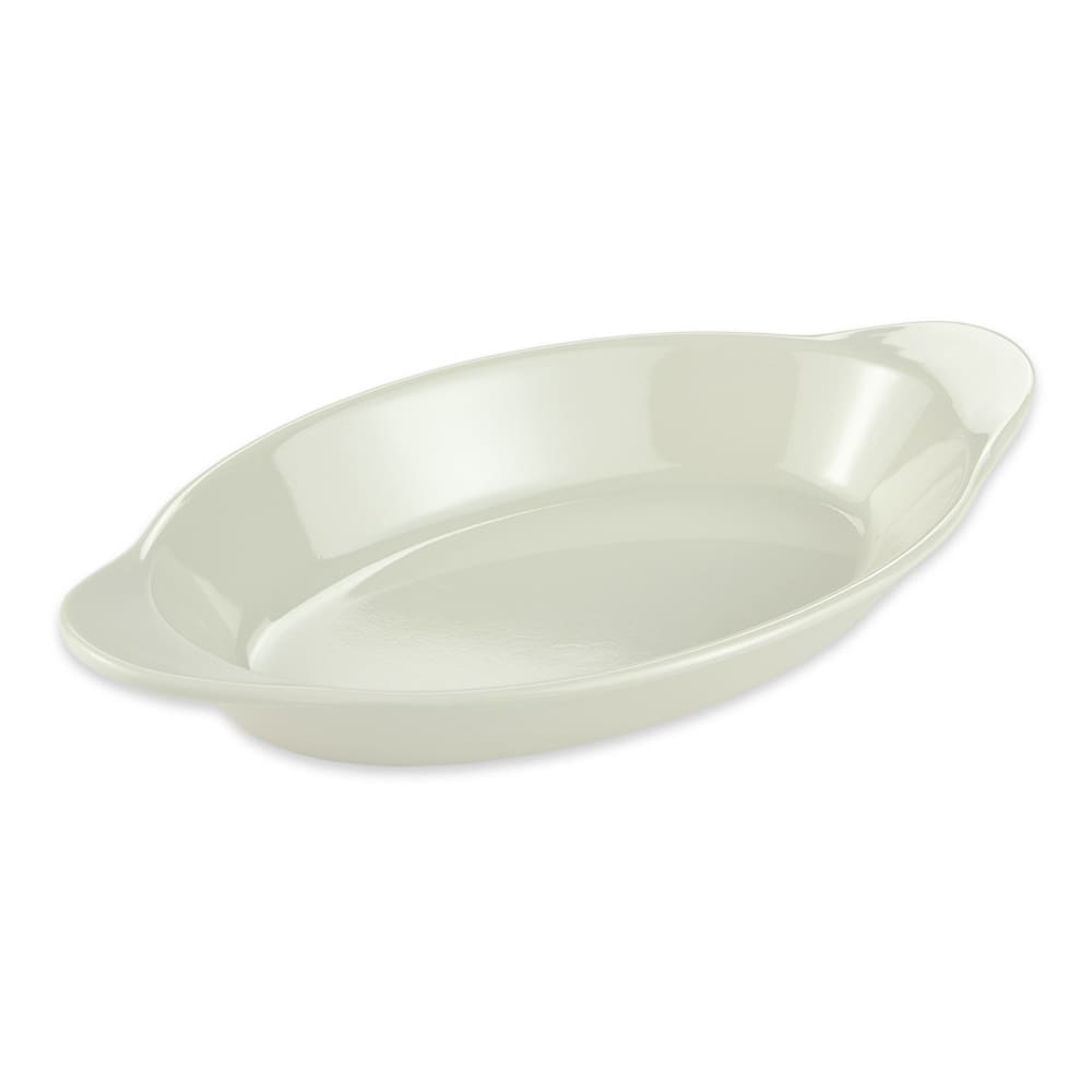 284-SD08IV Oval Side Dish, 8 1/2" x 4 1/2", Melamine, Ivory