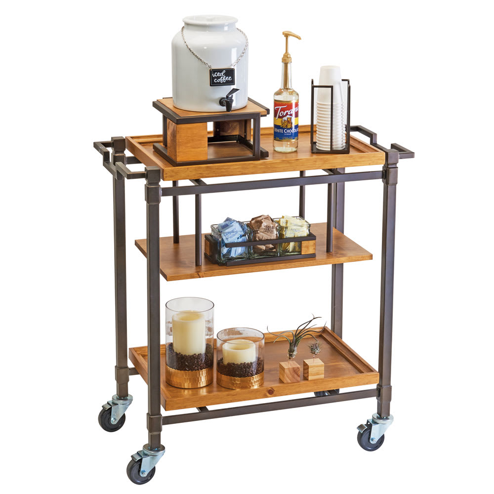 Cal-Mil 3913-84 Mobile Beverage Cart w/ (3) Shelves, Bronze