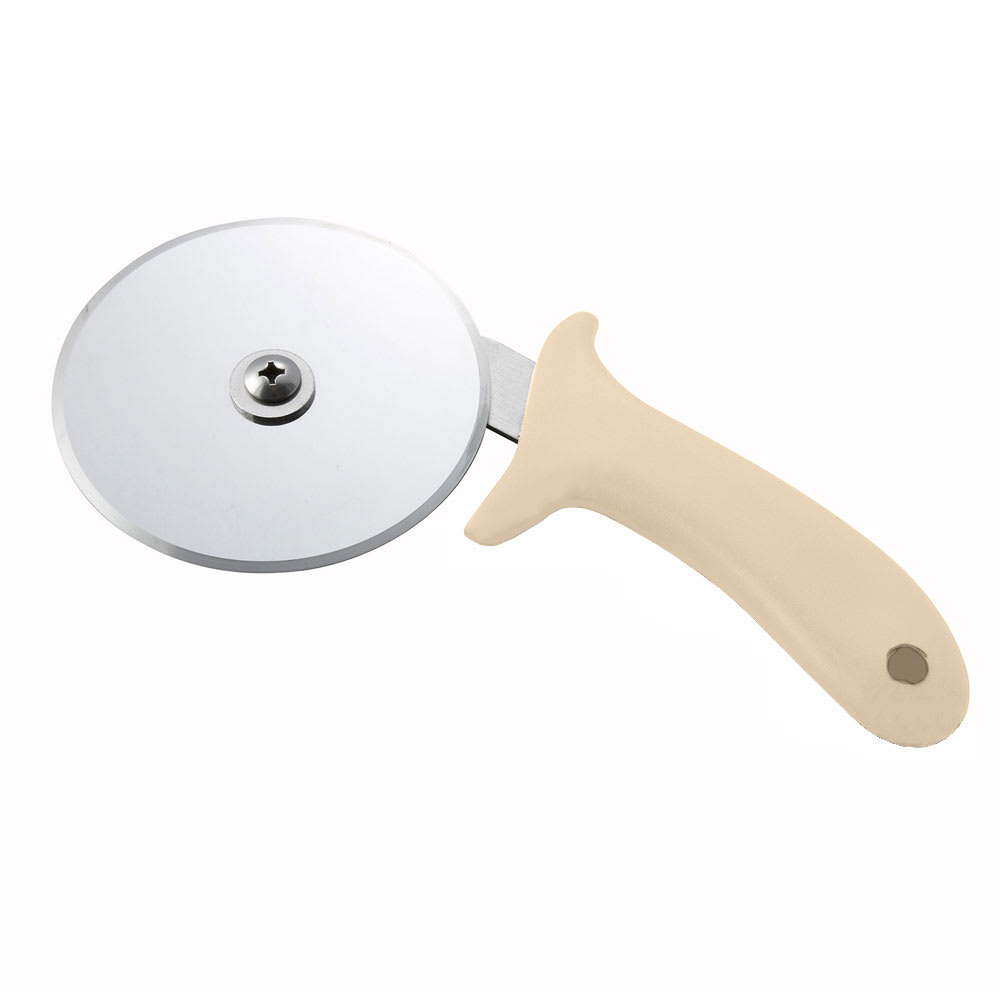 080-PPC4W 4" Pizza Cutter w/ White Plastic Handle, Stainless Steel