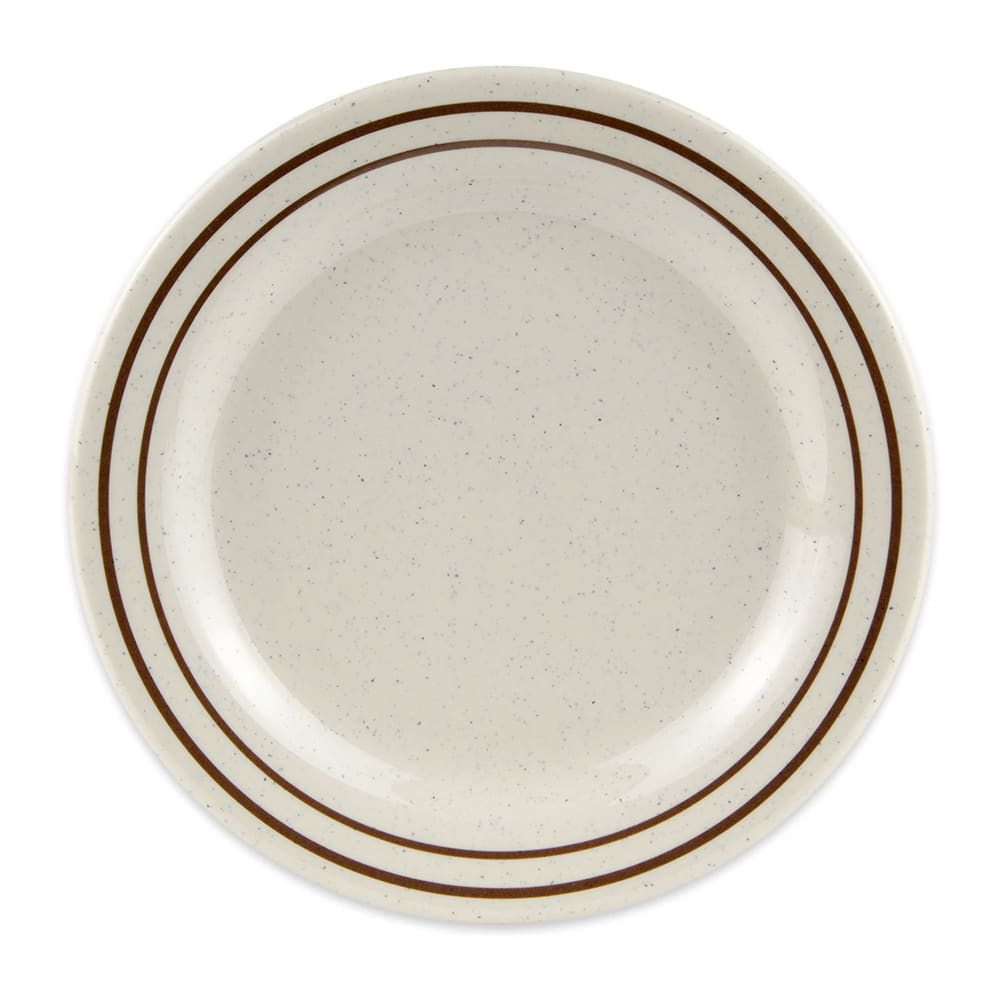 284-BF700U 7 1/2" Round Melamine Dessert Plate, Ironstone/Brown