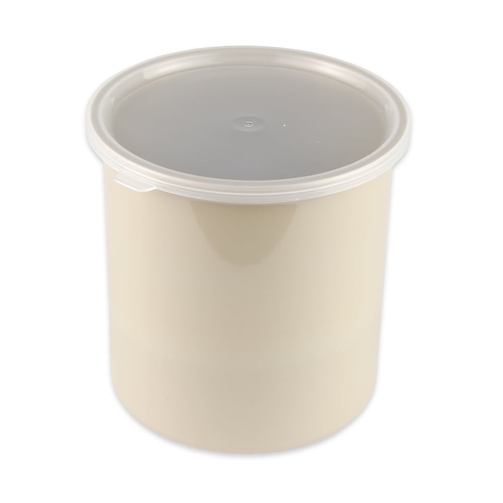 284-CR0270T 2 7/10 qt Salad Crock with Lid - Plastic, Tan